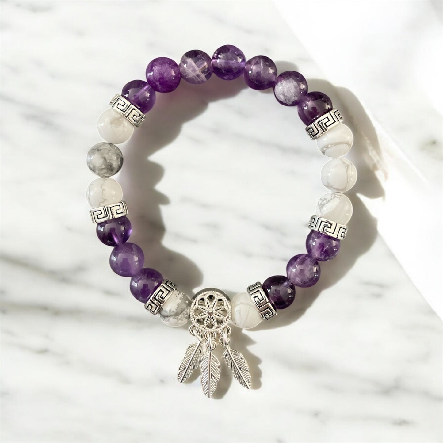 Bracelet Améthyste et Howlite