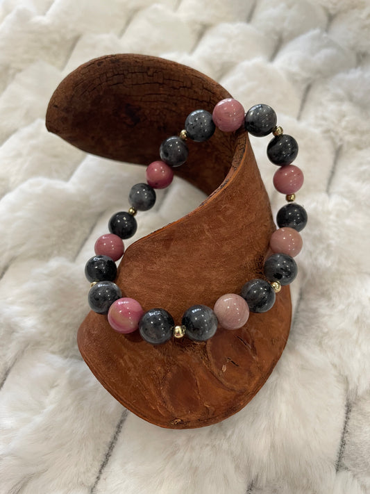 Bracelet Rhodonite et Larkivite