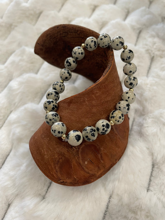 Bracelet Jaspe dalmatien