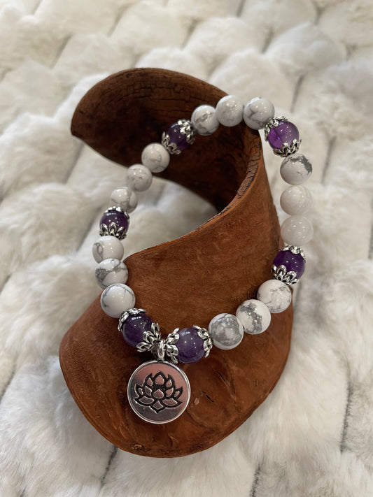 Bracelet Howlite et Amethyste